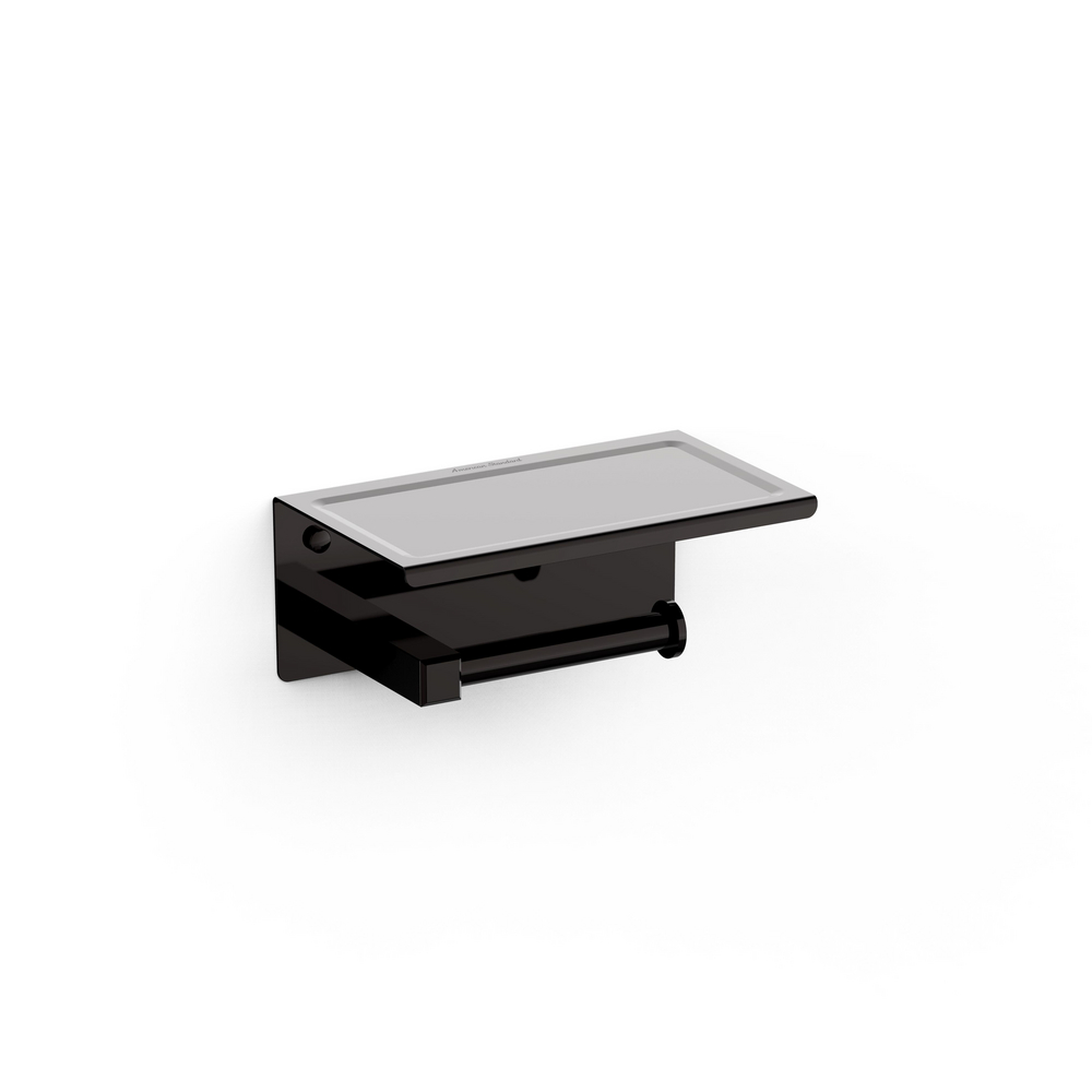 Concept Square Single Tissue Holder w/ Shelf (Brushed Hard Graphite)